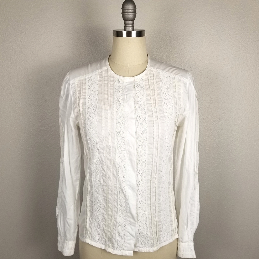 Vintage Laura Ashley White Button Down Blouse